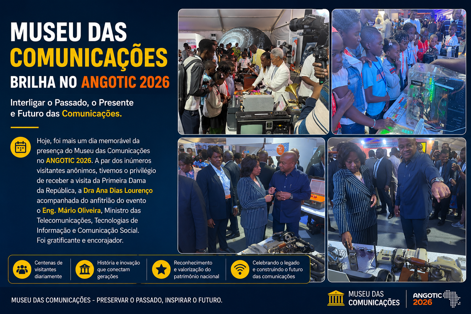 Museu das Comunicações Brilha no ANGOTIC 2026 e Reforça a Ligação Entre o Passado e o Futuro Tecnológico de Angola
