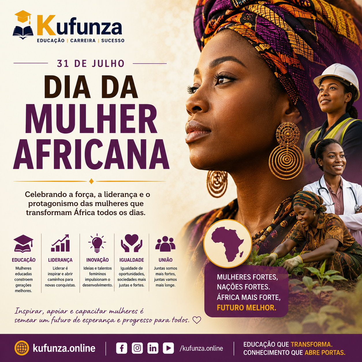 Dia da Mulher Africana: Celebrando a Força, a Liderança e o Protagonismo das Mulheres no Desenvolvimento de África